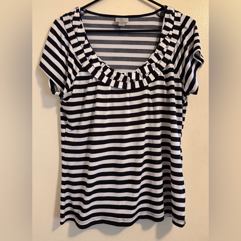 Striped Black and White Women's Top